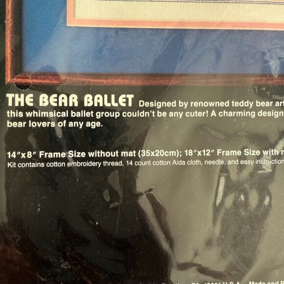 1984 Dimensions Counted Cross-Stitch Kit "The Bear Ballet" 14"x8" Frame Size Wit - Picture 3 of 4